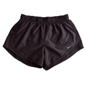 Nike Dri-Fit Shorts Women's M Black Print Brief Lined Running Shorts